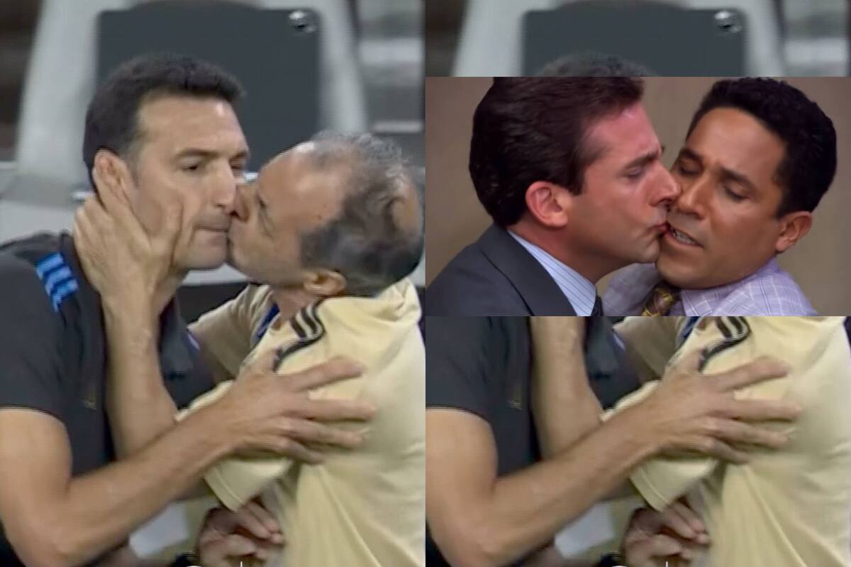 VIDEO: Beso que recibió Scaloni es comparado con el de Michael y Óscar en ‘The Office’