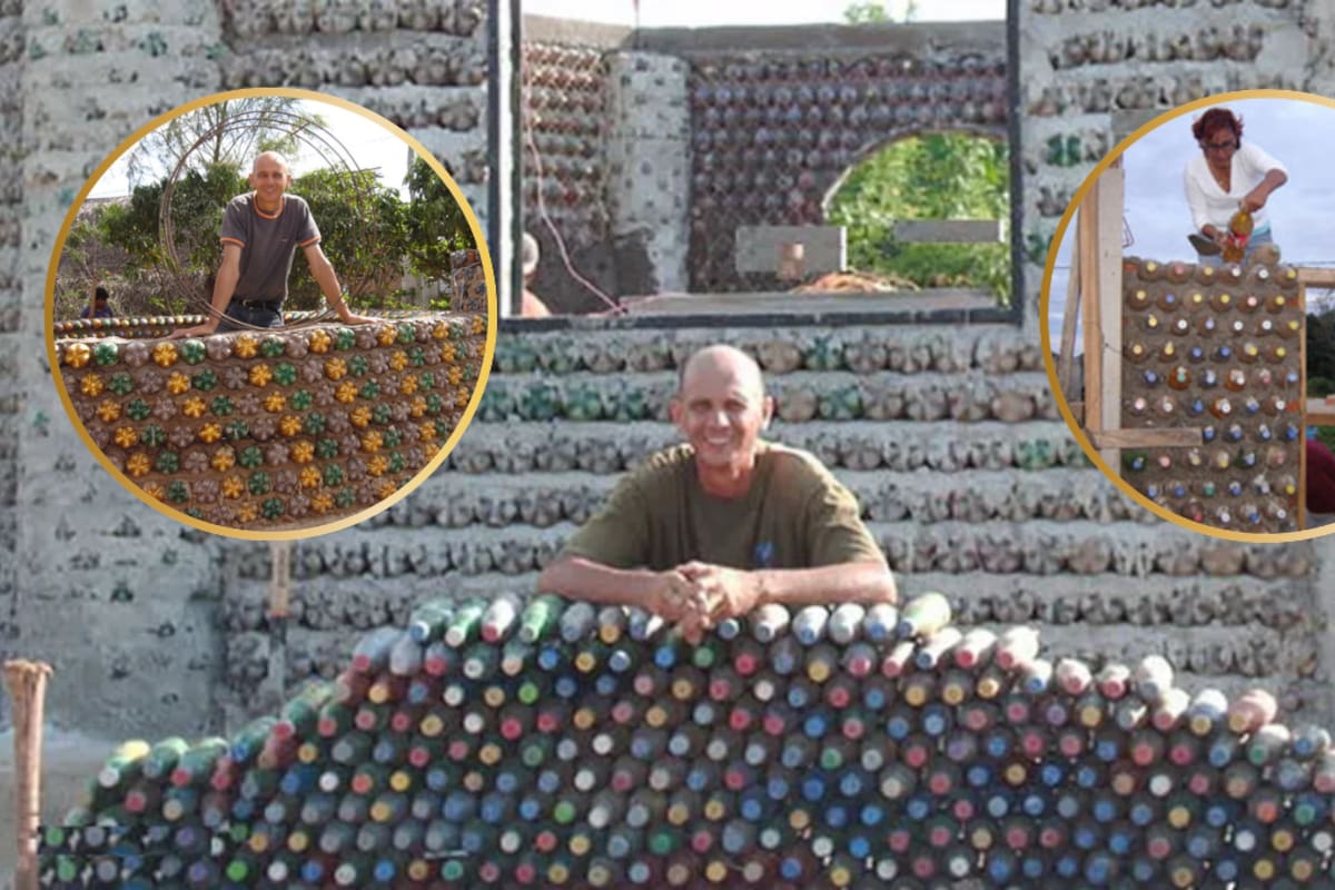 Un constructor convirtió botellas de plástico en ladrillos de arena y logró construir casi una docena de casas en cinco años, mientras su método también permitió reducir los costos de obra y reutilizar toneladas de residuos