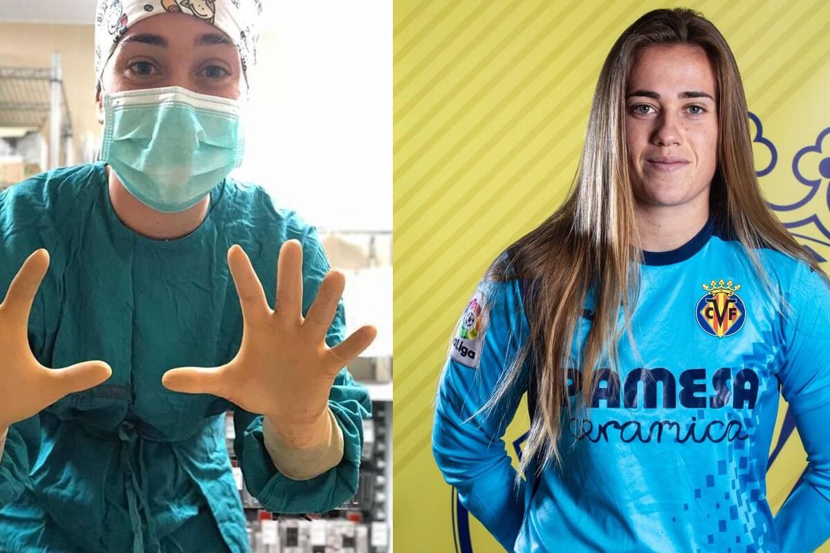 Portera del Villarreal se pone guantes de látex y combate Covid-19 como enfermera