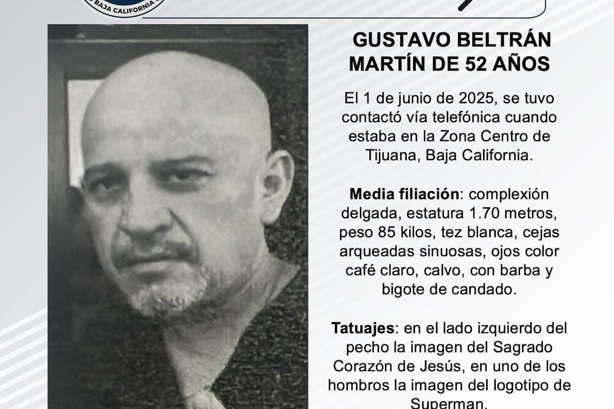 Se busca a Gustavo Beltrán Martín de 52 años