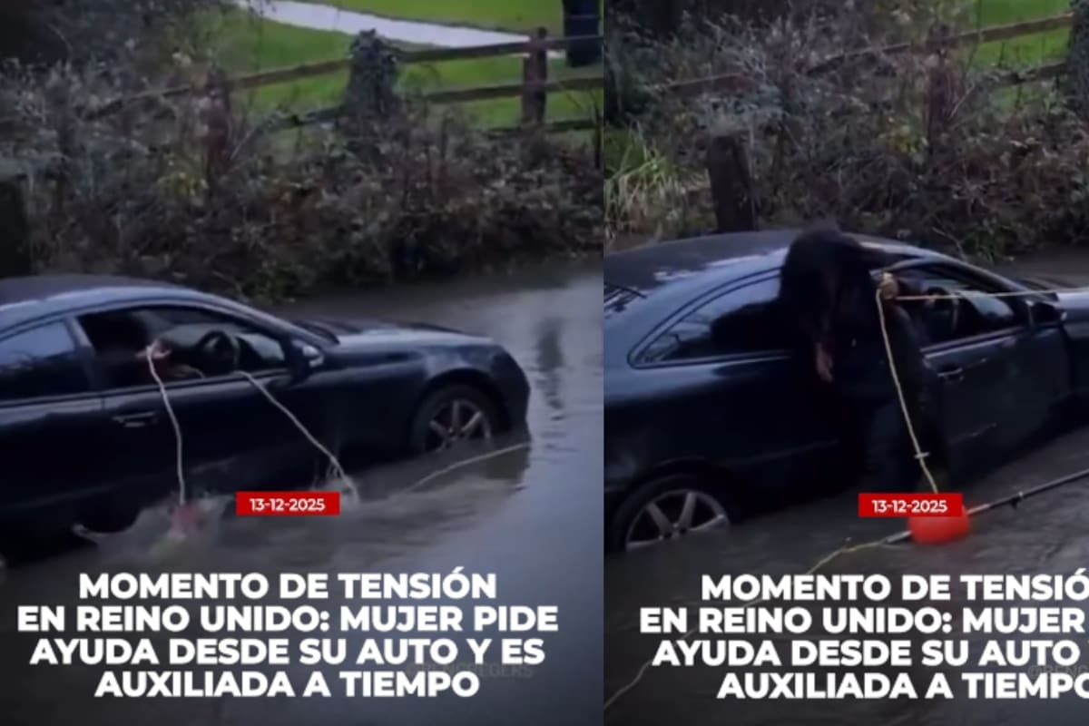 Impactante: Mujer pide auxilio desde su automóvil atorado en aguas profundas; no podía salir