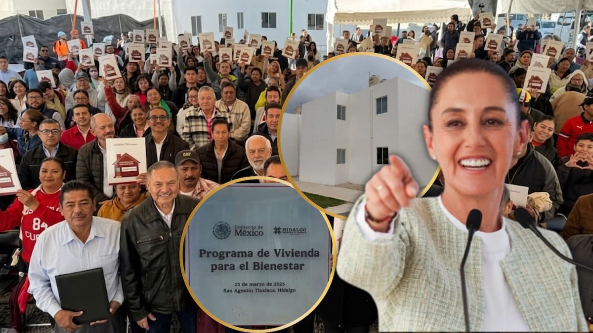 Por primera vez en la historia de México un gobierno construye viviendas para quienes ganan menos de dos salarios mínimos: ya hay 274 mil casas en obra, 604 mil contratadas y una meta sexenal de 1.8 millones que beneficiarán a 7 millones de personas, informó Sheinbaum