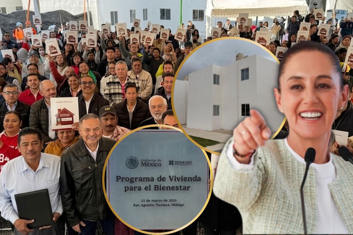 Por primera vez en la historia de México un gobierno construye viviendas para quienes ganan menos de dos salarios mínimos: ya hay 274 mil casas en obra, 604 mil contratadas y una meta sexenal de 1.8 millones que beneficiarán a 7 millones de personas, informó Sheinbaum