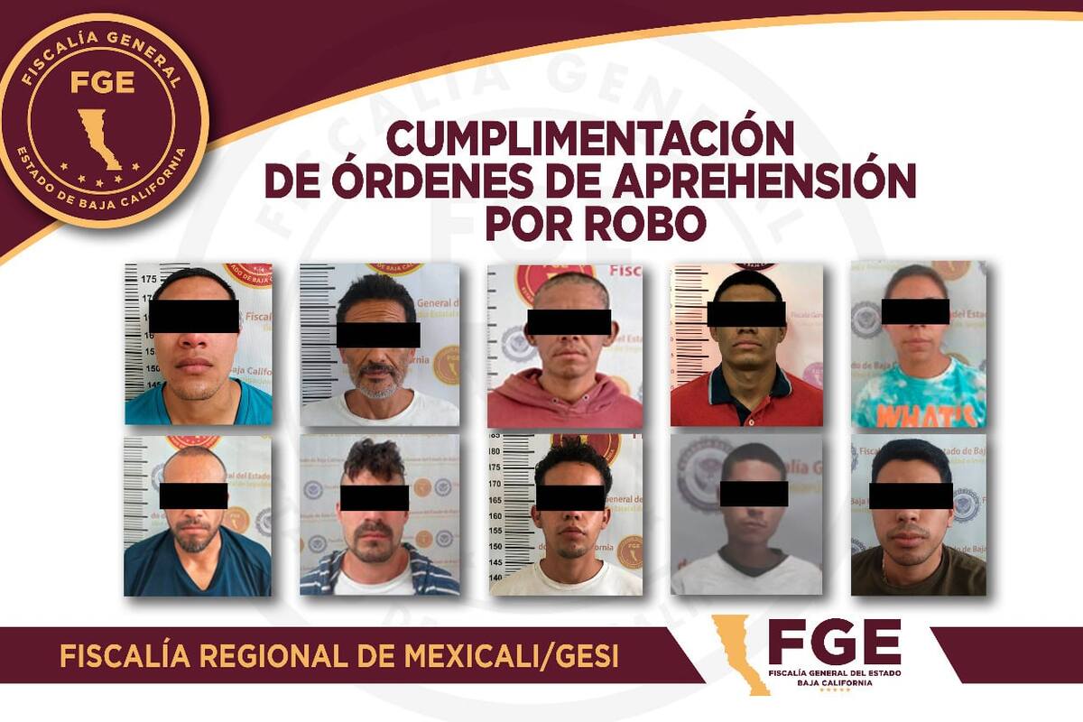 Captura FGE a decena de prófugos buscados por robo