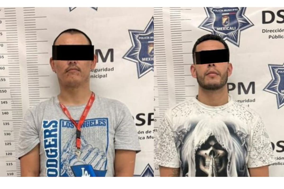 Detienen a dos hombres ligados a nueve asaltos en tiendas de autoservicio