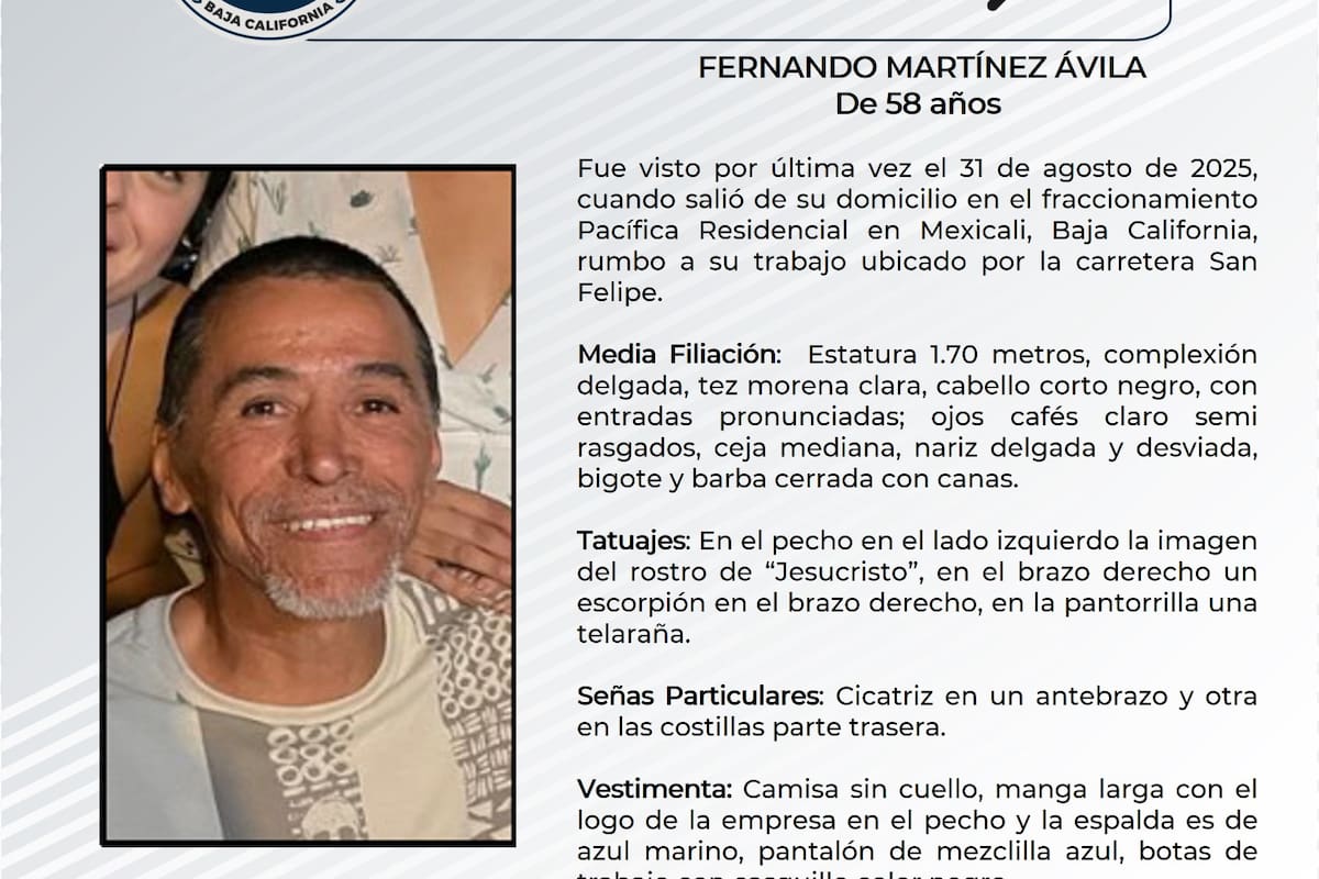 Se solicita ayuda para localizar a Fernando Martínez Ávila