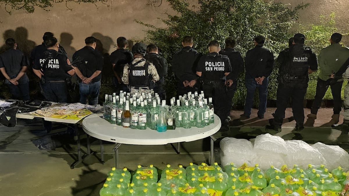 Hallan fiesta clandestina organizada por WhatsApp con cientos de menores retenidos en San Pedro; SSP detiene a 11 personas con arma de fuego, dinero y equipo táctico; entregan a los adolescentes a sus padres