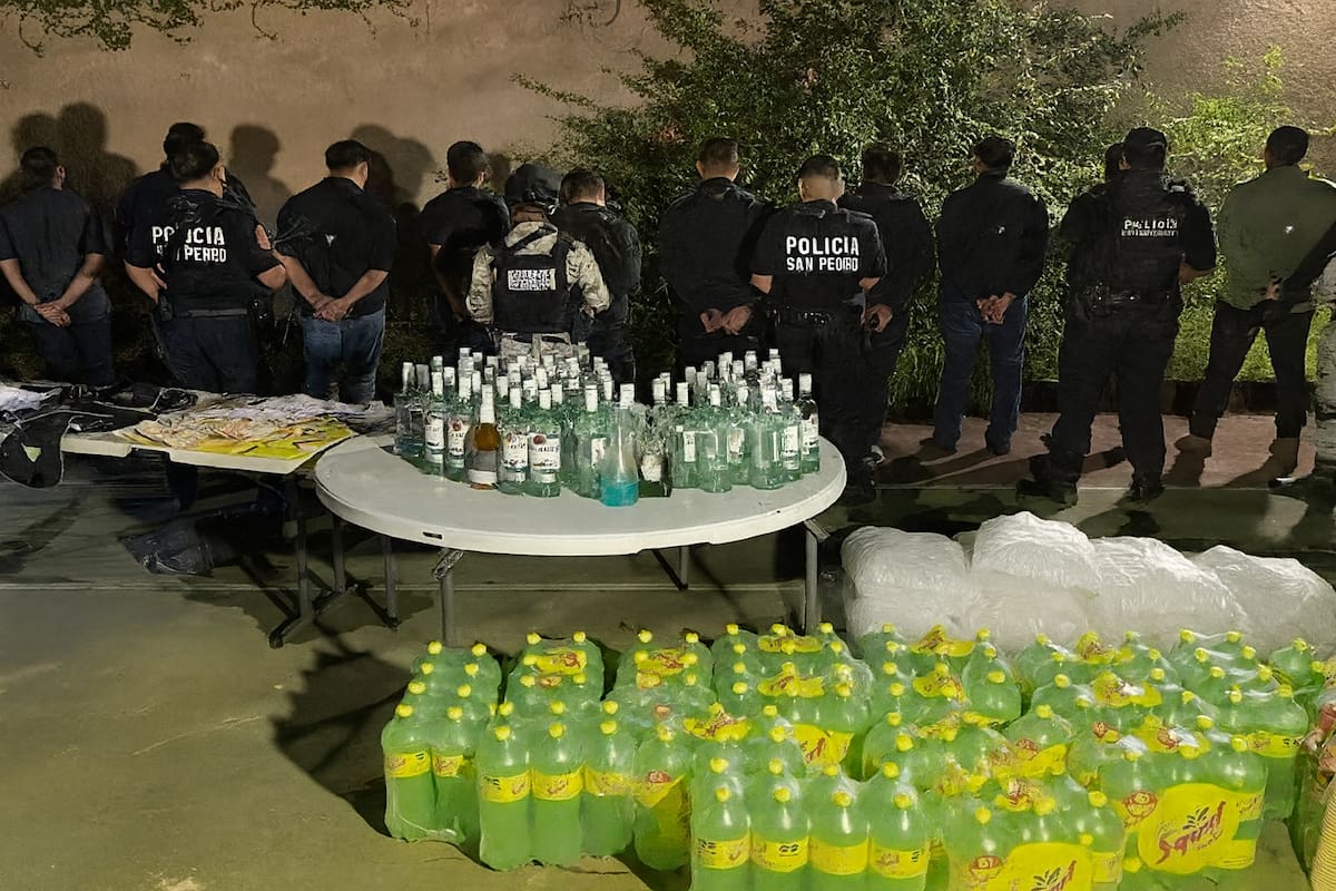 Hallan fiesta clandestina organizada por WhatsApp con cientos de menores retenidos en San Pedro; SSP detiene a 11 personas con arma de fuego, dinero y equipo táctico; entregan a los adolescentes a sus padres