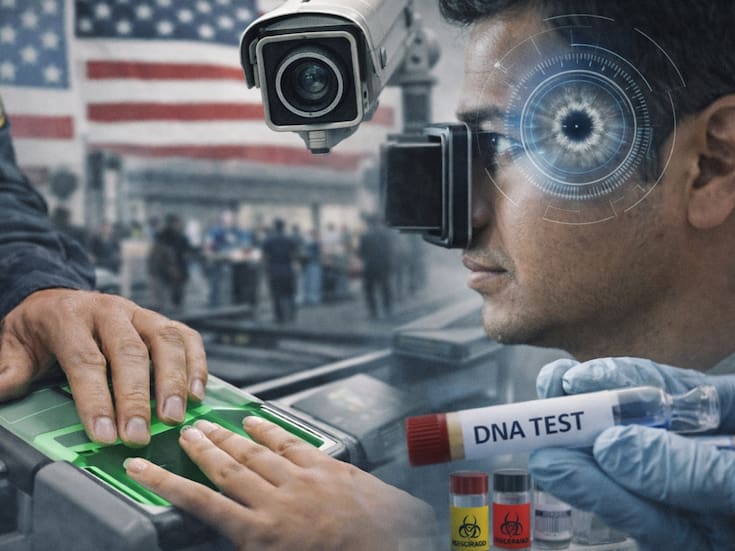 Para salir de Estados Unidos exigirán biométricos y ADN a extranjeros: huellas, iris y voz quedarán en bases de datos por 75 años en aeropuertos y fronteras