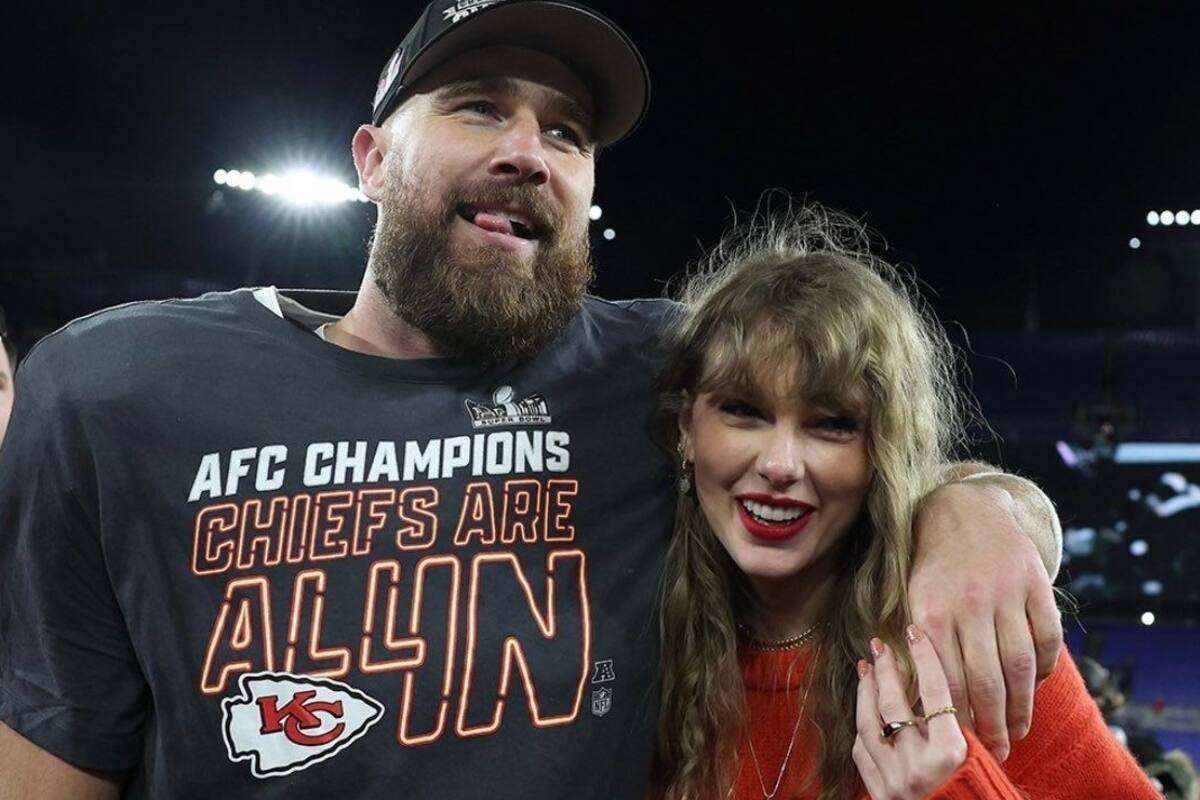 Travis Kelce hace historia en los playoffs y comparte emotivo beso de celebración con Taylor Swift