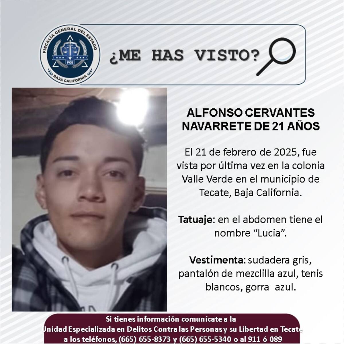 Alfonso Cervantes Navarrete fue visto por última vez el 21 de febrero del 2025.