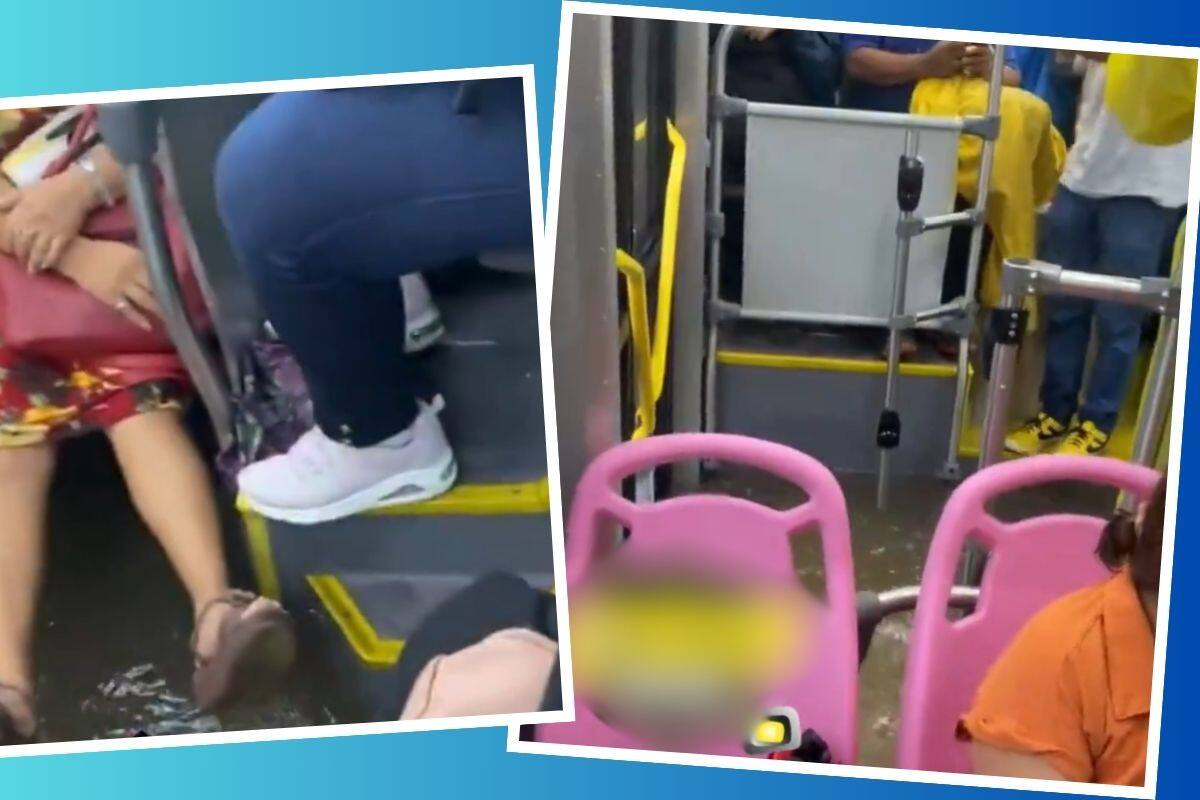 VIDEO: Por lluvias en Mérida, pasajeros quedan atrapados en camión inundado