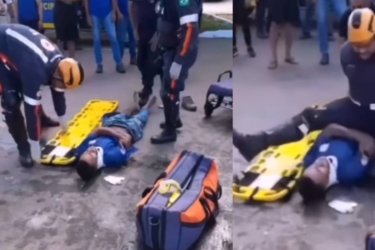 Paramédicos acuden a un accidente, pero uno de ellos termina cayendo sobre la persona herida