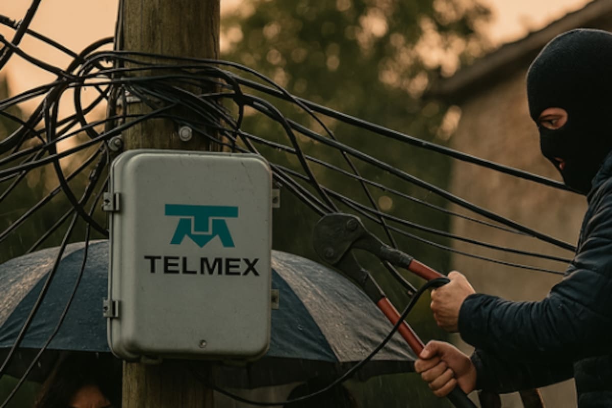 Detienen en Oaxaca a persona robando cables a Telmex