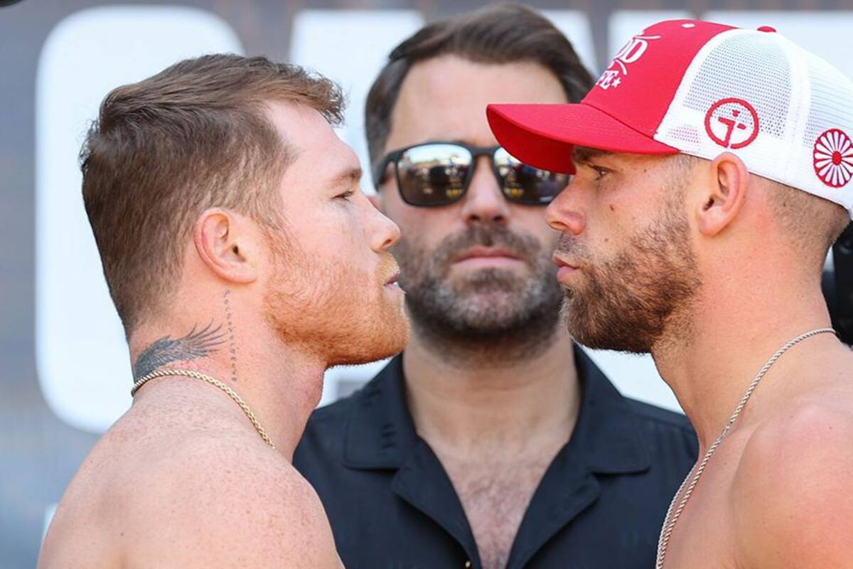 Canelo y Saunders se encaran en el pesaje y están listos para la pelea