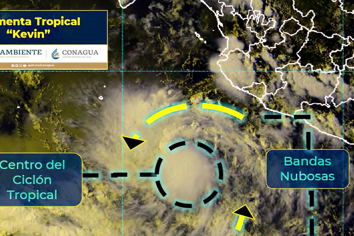 Se forma Tormenta Tropical 'Kevin' al suroeste de las costas de Jalisco