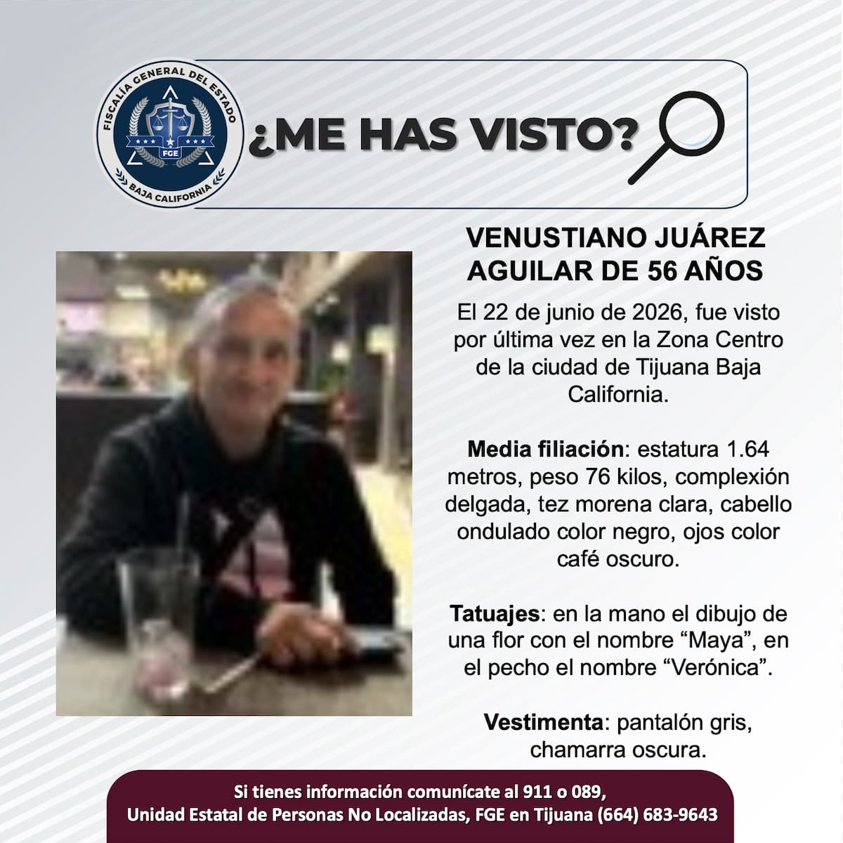 Fue visto por última vez el 22 de junio de 2026.