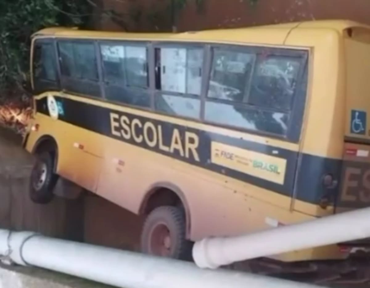 Un autobús escolar perdió los frenos y cayó por una pendiente hasta volcar en un arroyo, todo quedó grabado en video