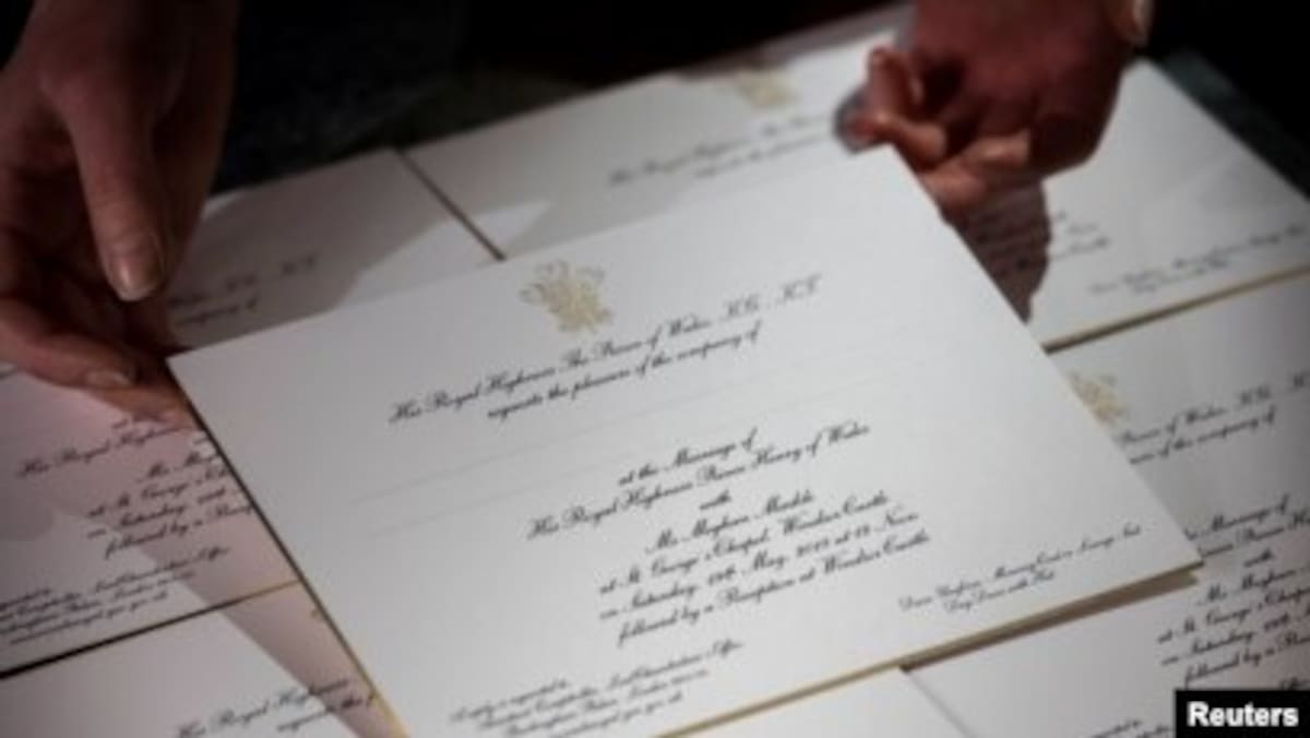 Invitaciones para la boda del Principa Harry y Meghan