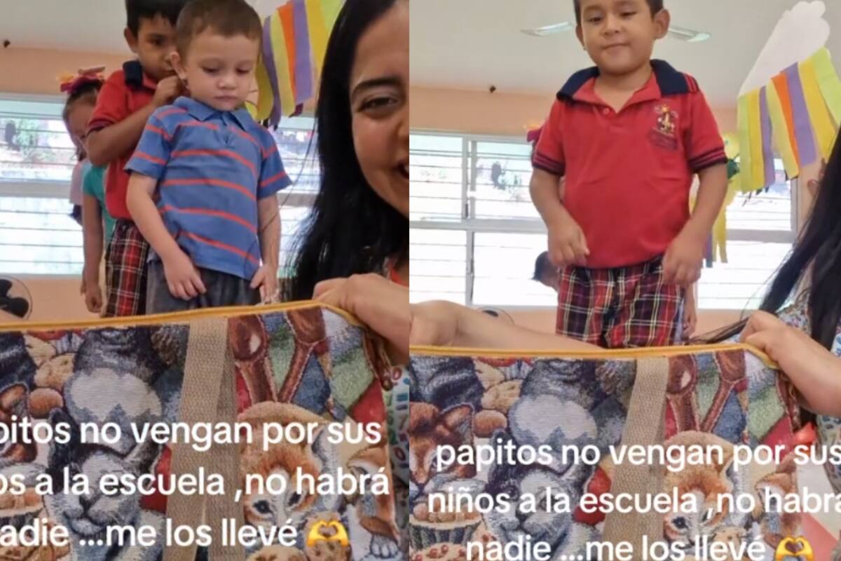 Maestra realiza un divertido trend en el que mete a todos sus alumnos en una bolsa