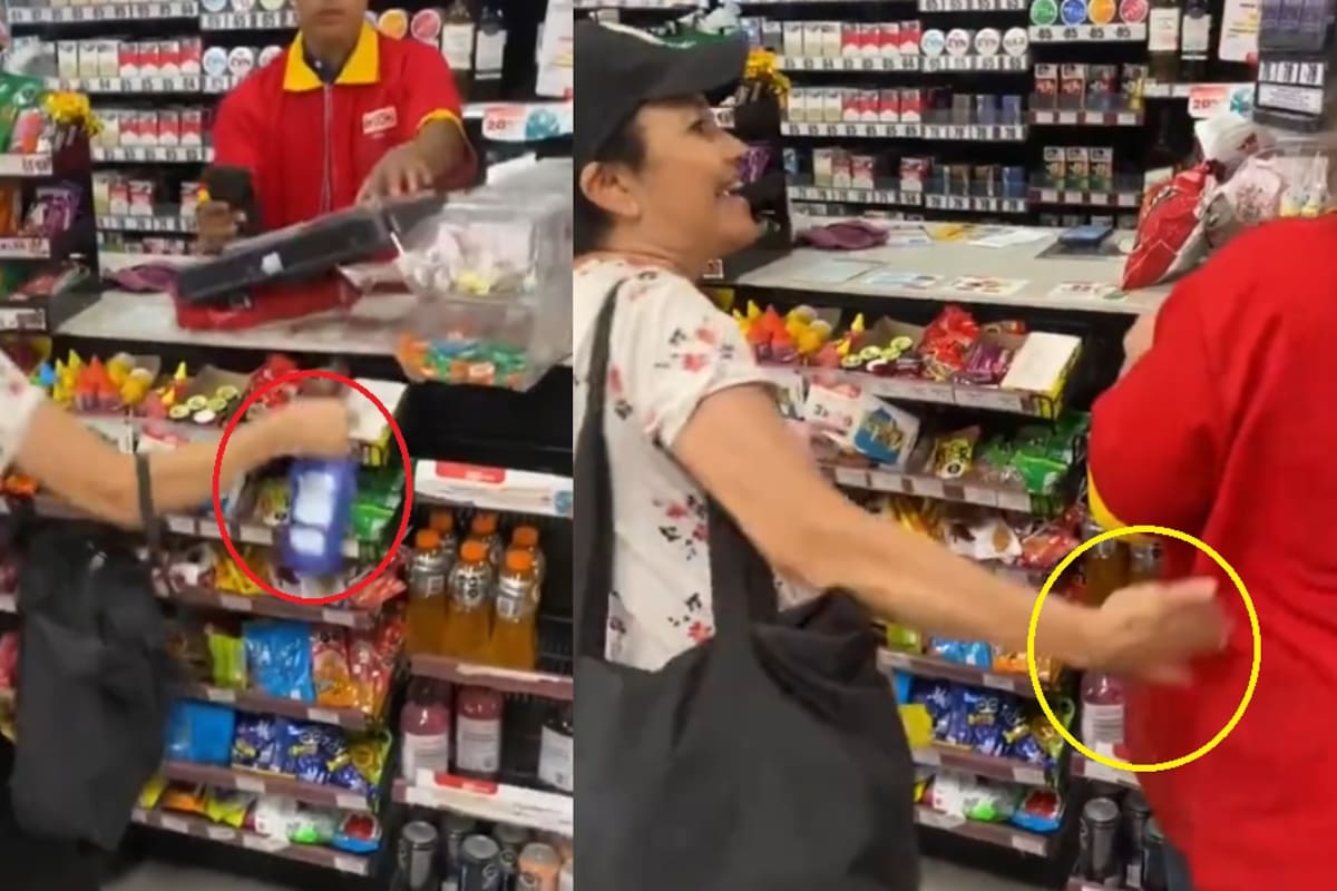 “¡Trabaje bien, vieja cabr…!”: señora se pelea en un Oxxo y le da una nalgada a la encargada