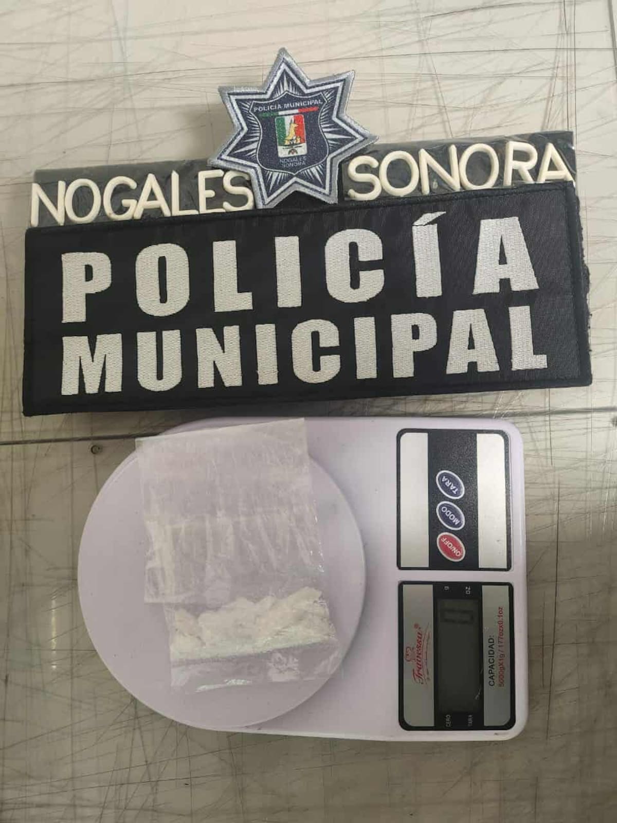 Metanfetamina asegurada.