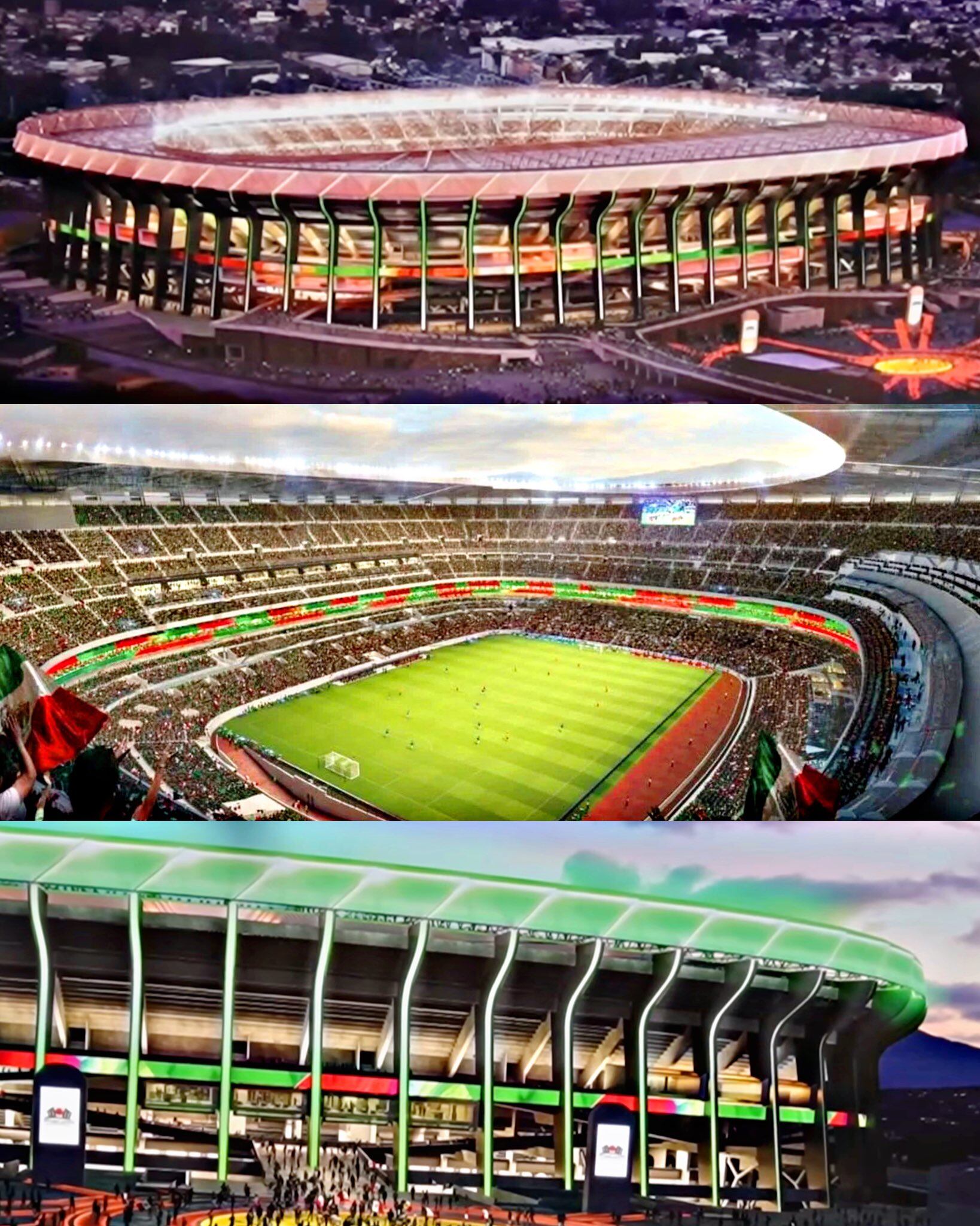 Así se vera el Estadio Azteca para su reinauguración en 2026.