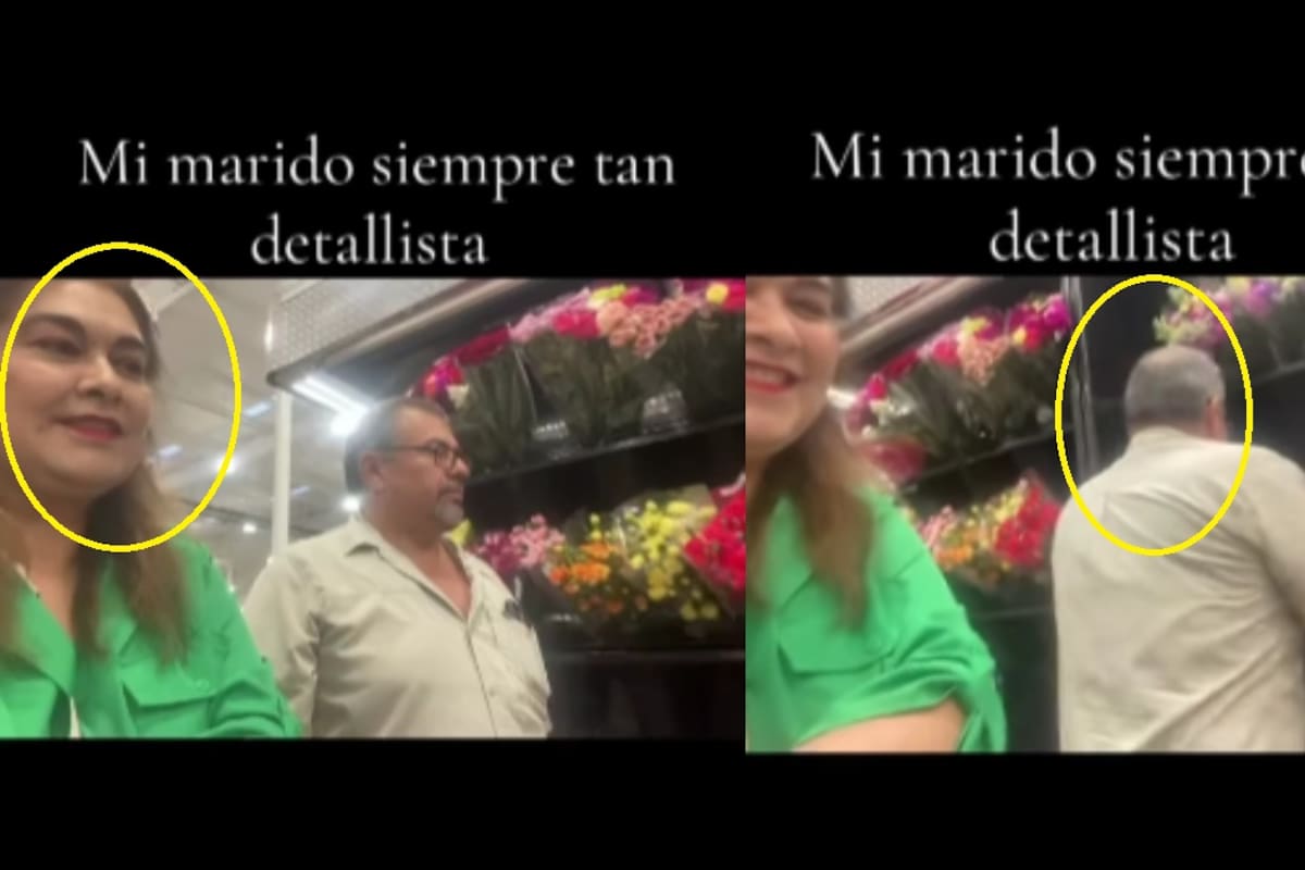 Mujer empuja a su esposo contra las flores de Costco y termina volviéndose viral