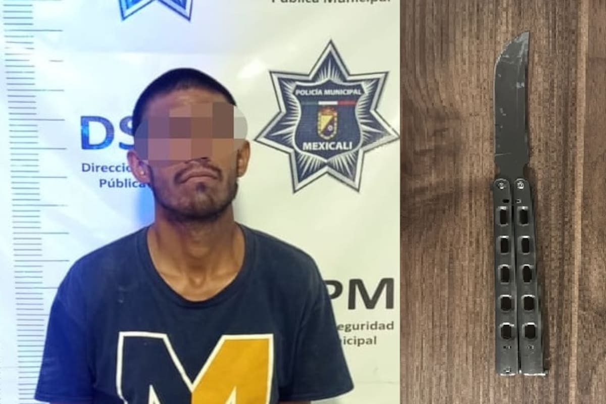Arrestan a presunto asaltante con navaja en mano