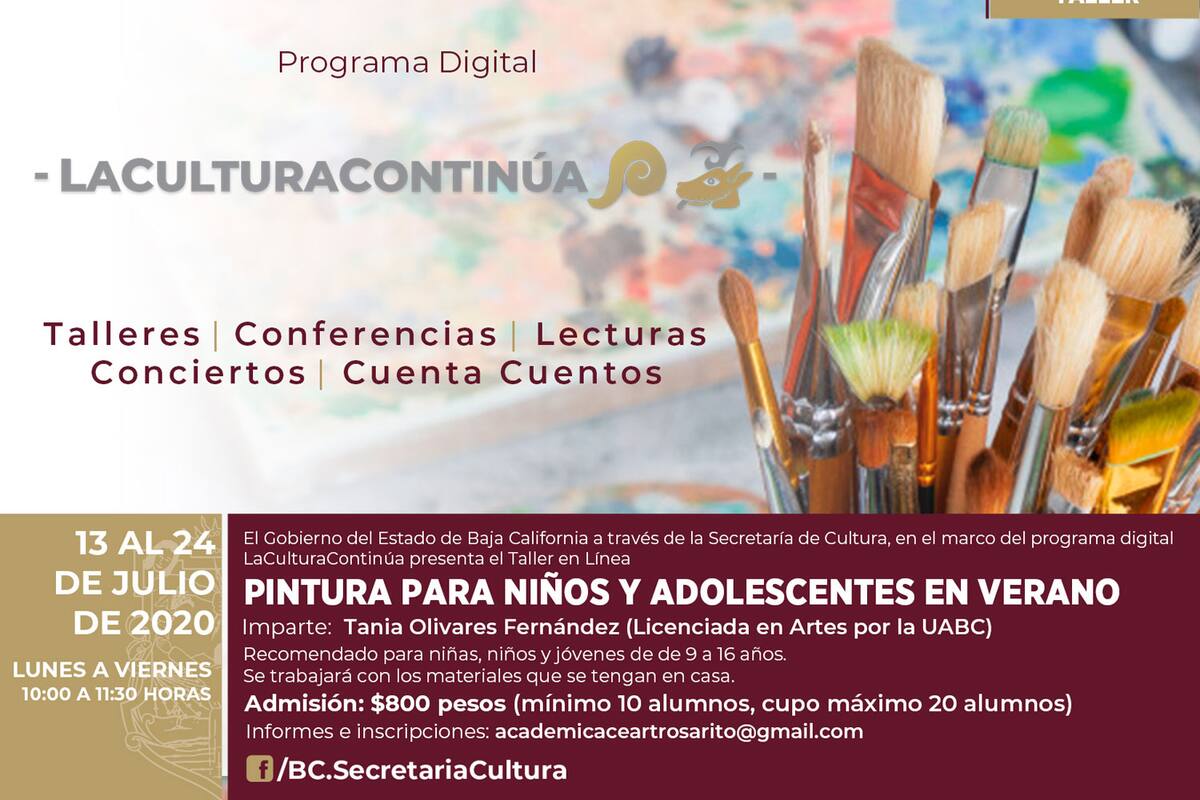 Invitan a participar desde casa en el taller de pintura en verano