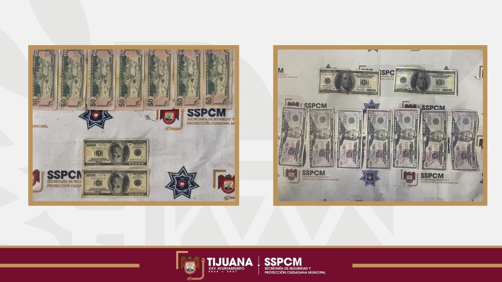 Elementos de la Secretaría de Seguridad y Protección Ciudadana Municipal detuvieron a una mujer identificada como Shelly “N”, señalada de hacer transacciones con dinero falso y de intentar sobornar a oficiales tras ser interceptada por infracciones de tránsito en la colonia Madero. Foto: Cortesía