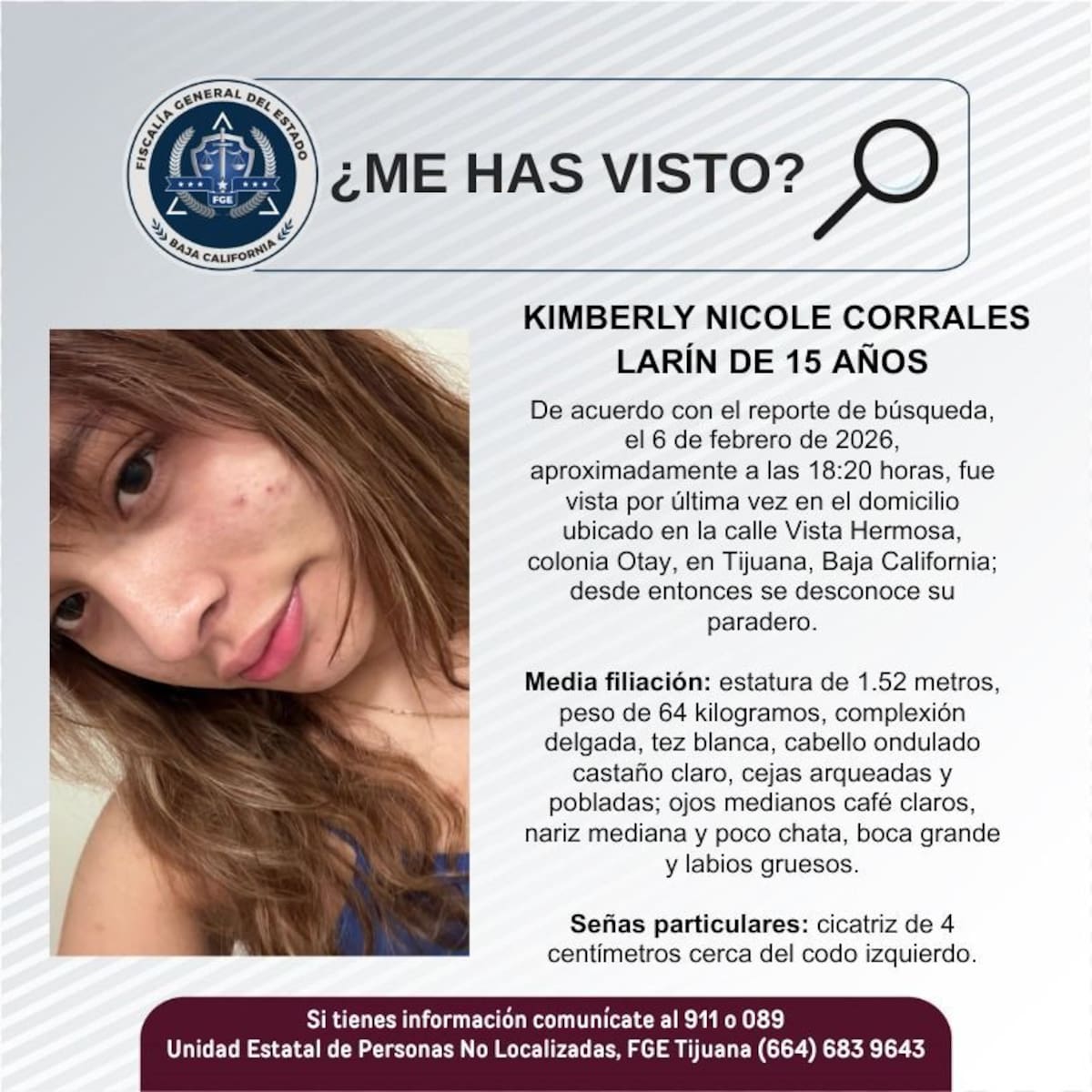 Fue vista por última vez el 6 de febrero de 2026.