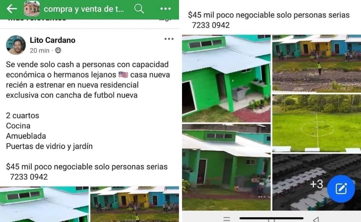 Una de las casas que MrBeast habría regalado en Colombia se anuncia en venta por Facebook.