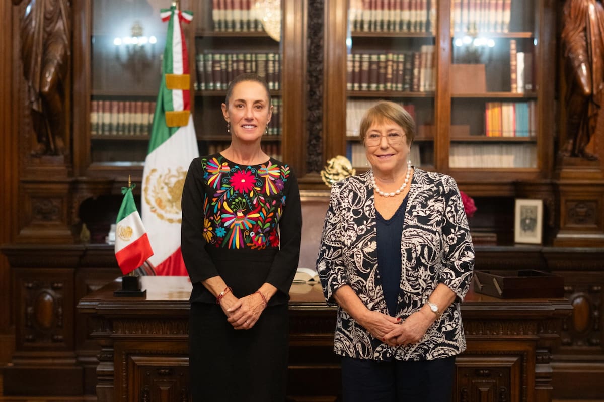 Claudia Sheinbaum se reúne con Michelle Bachelet y confirma el respaldo de México a su candidatura para dirigir la Secretaría General de la ONU