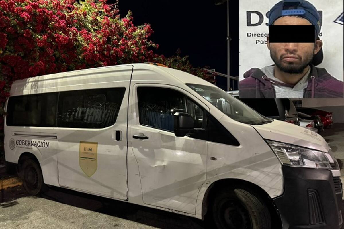 Sujeto daña vehículo del Instituto Nacional de Migración