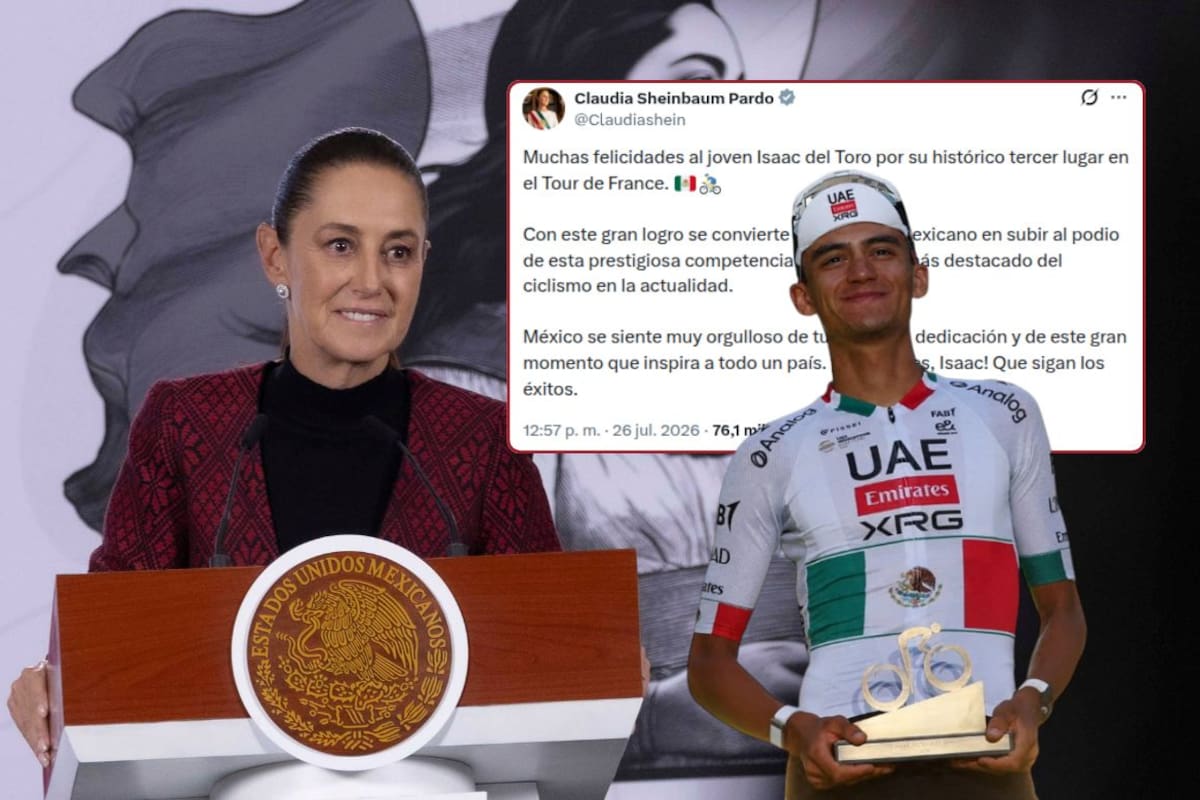Sheinbaum celebra logro de Isaac del Toro en el ciclismo mundial y lo reconoce como inspiración para México