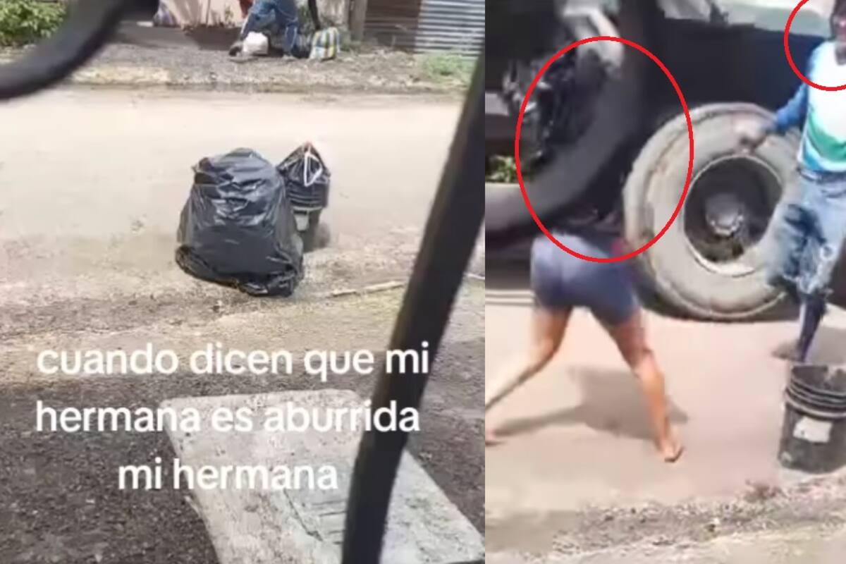 Chica se disfraza de basura y asusta a los recolectores al salir de la bolsa