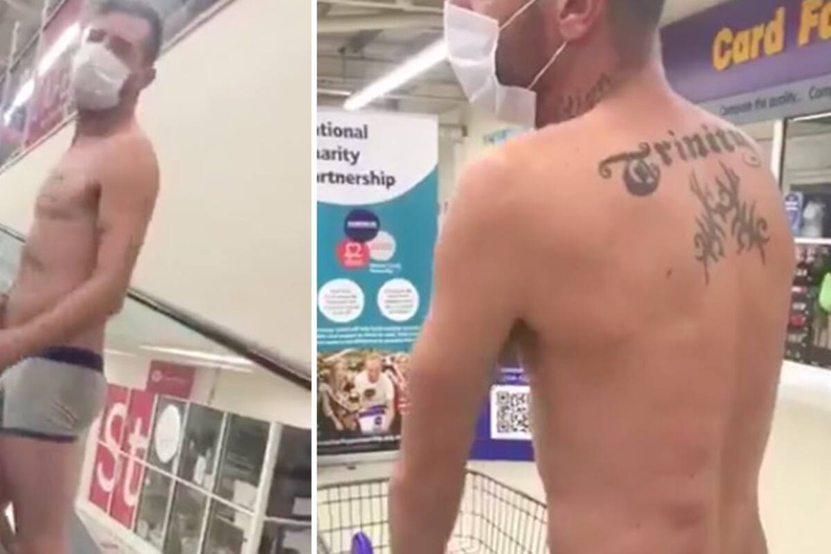 Pasea semidesnudo por un supermercado, dijo que su ropa “no esencial”