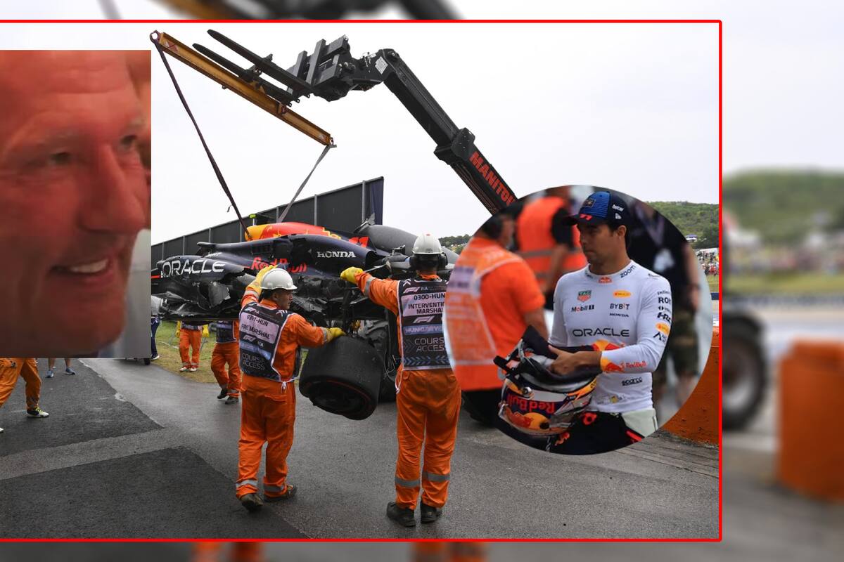 ¿Se burla del Checo? Así reaccionó el papá de Verstappen al accidente en Hungría
