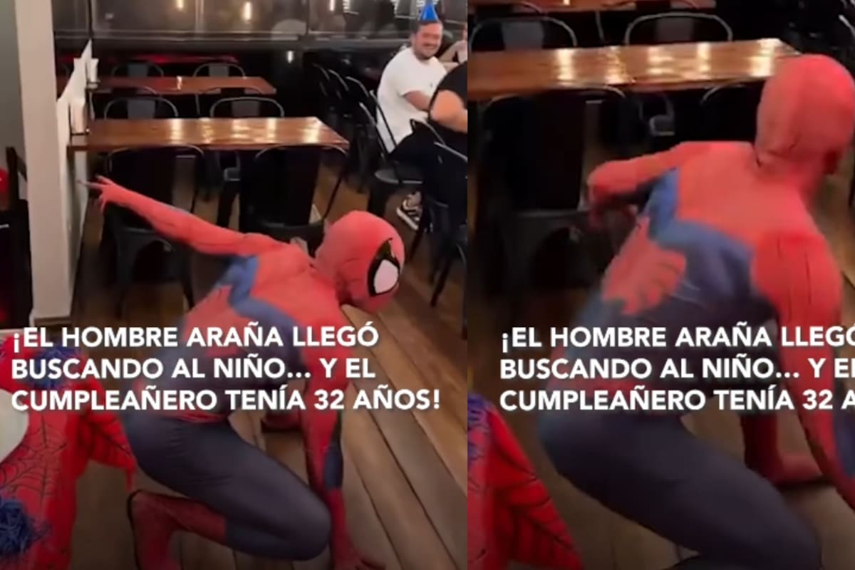 El cumpleañero tenía 32 años: animador de Spider-Man llega a una fiesta y se sorprende con lo que encuentra