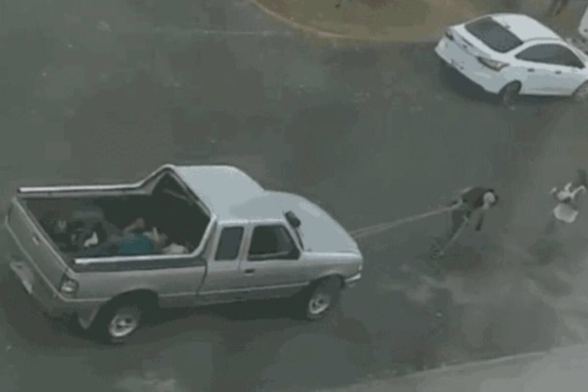 Entrena en las calles de México jalando una camioneta y lo apodan el "Rocky mexicano"