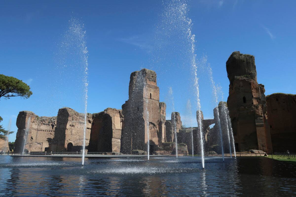 El agua vuelve a las termas de Caracalla de Roma 1.500 años después