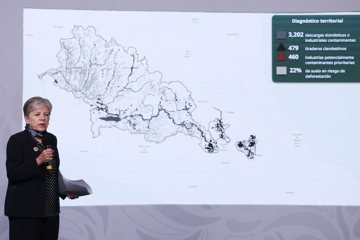 Alicia Bárcena, titular de Semarnat, en la "Conferencia del Pueblo" de la presidenta Claudia Sheinbaum. | Crédito: Presidencia