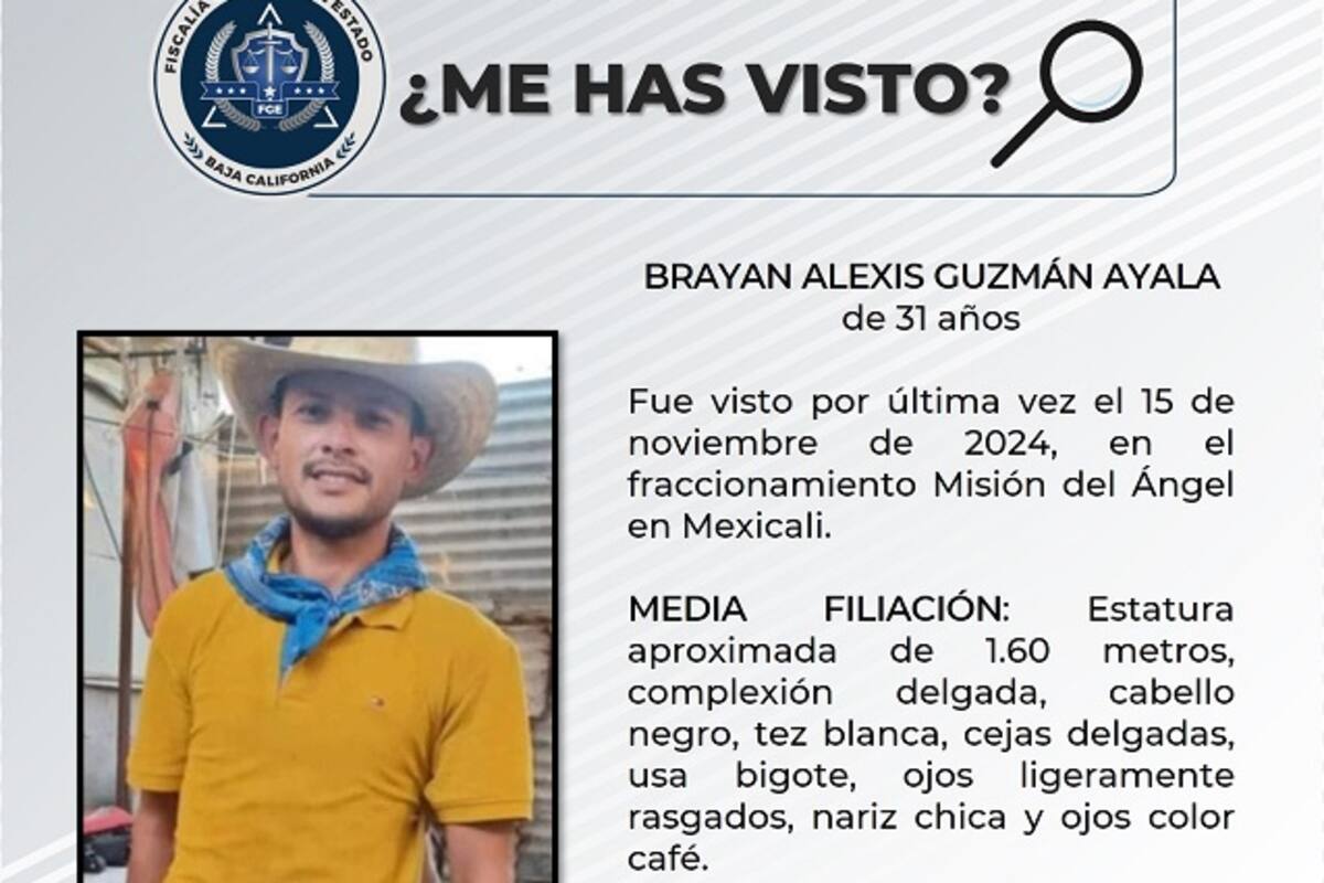 Solicitan apoyo para localizar a Brayan Alexis Guzmán Ayala