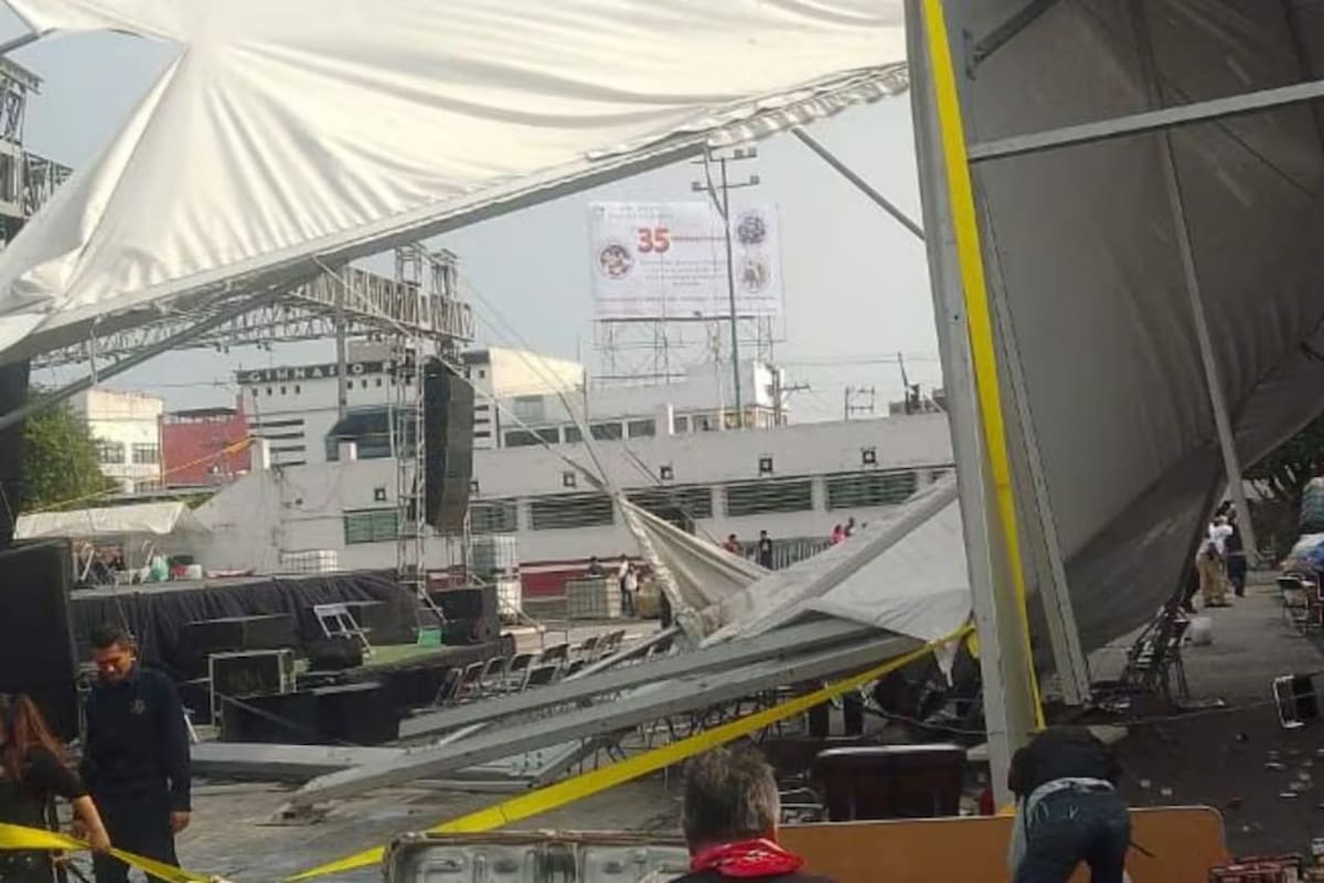 Reportan 5 lesionados tras caída de estructura en Feria del Libro Nezayualcóyotl