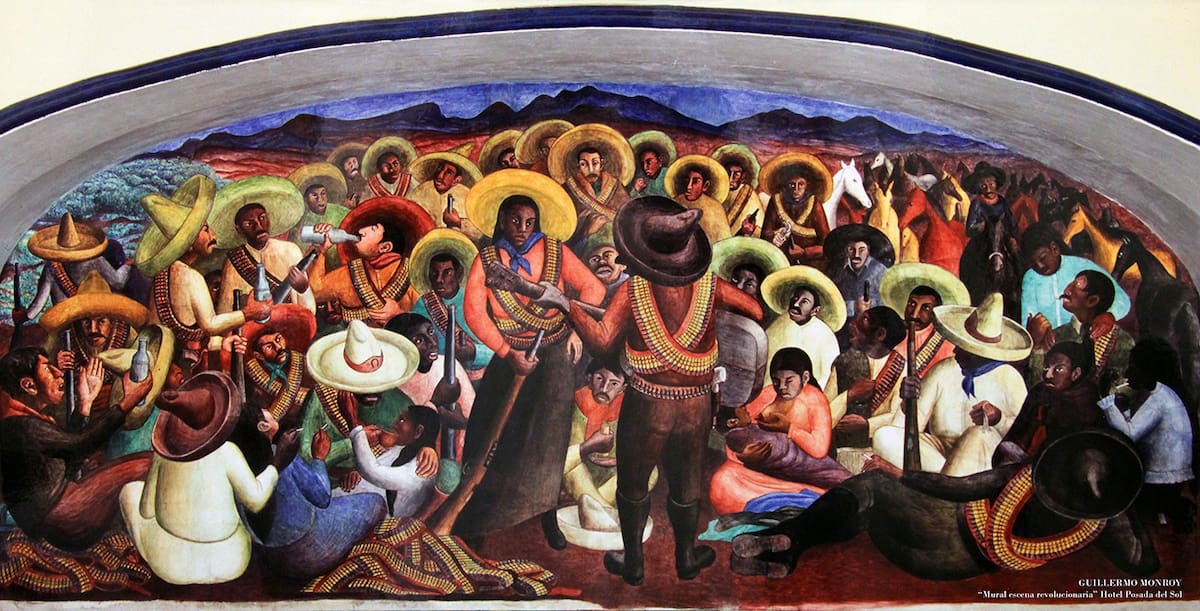 Escena Revolucionaria-Mural- Hotel Posada del Sol-CDMX. | Imagen: guillermomonroy.com.mx