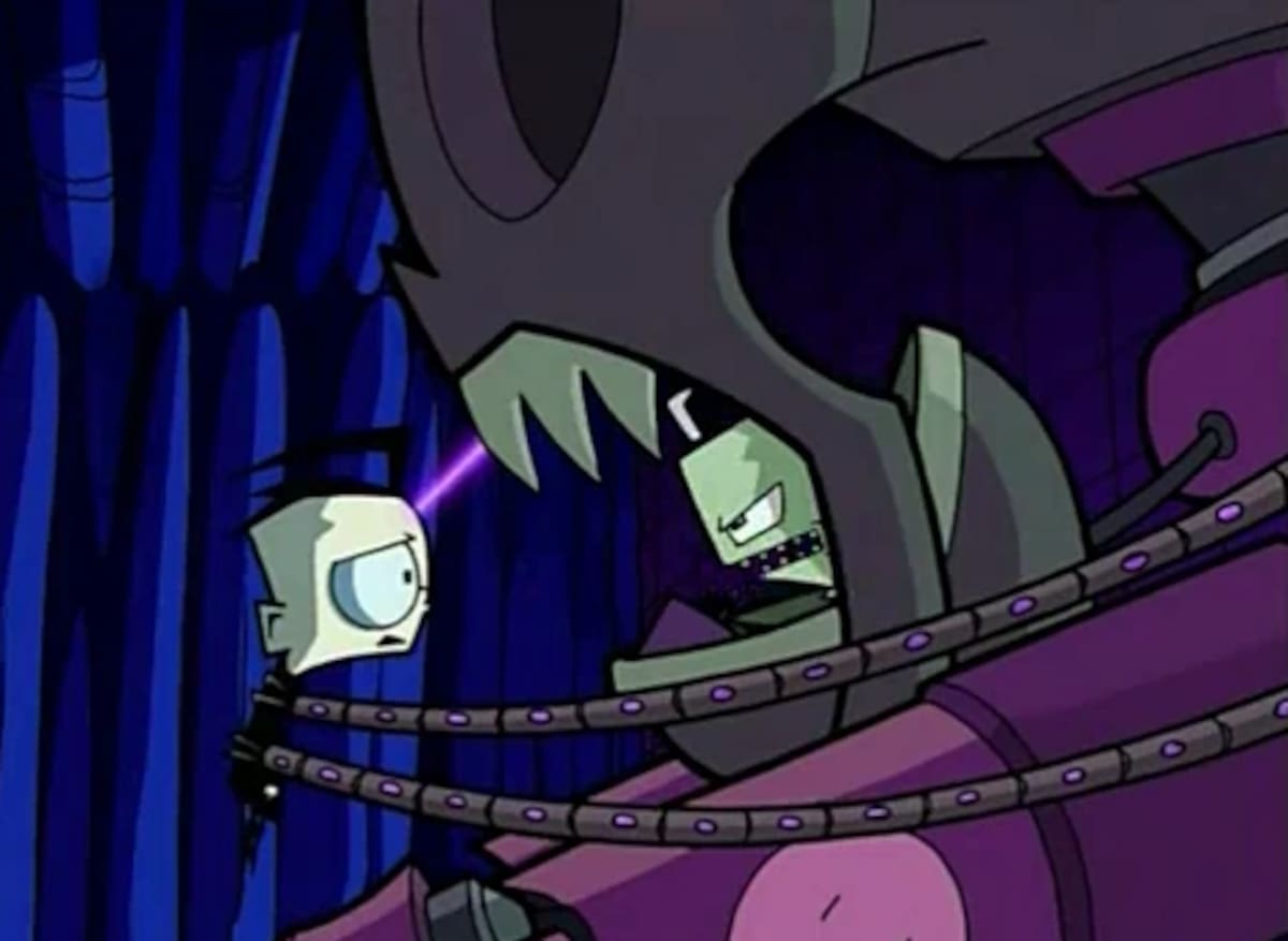 Zim y Dib quedan atrapados en una experiencia de pesadilla en este episodio que combina el humor oscuro y los escenarios extraños característicos de Invader Zim. Foto: Agencias