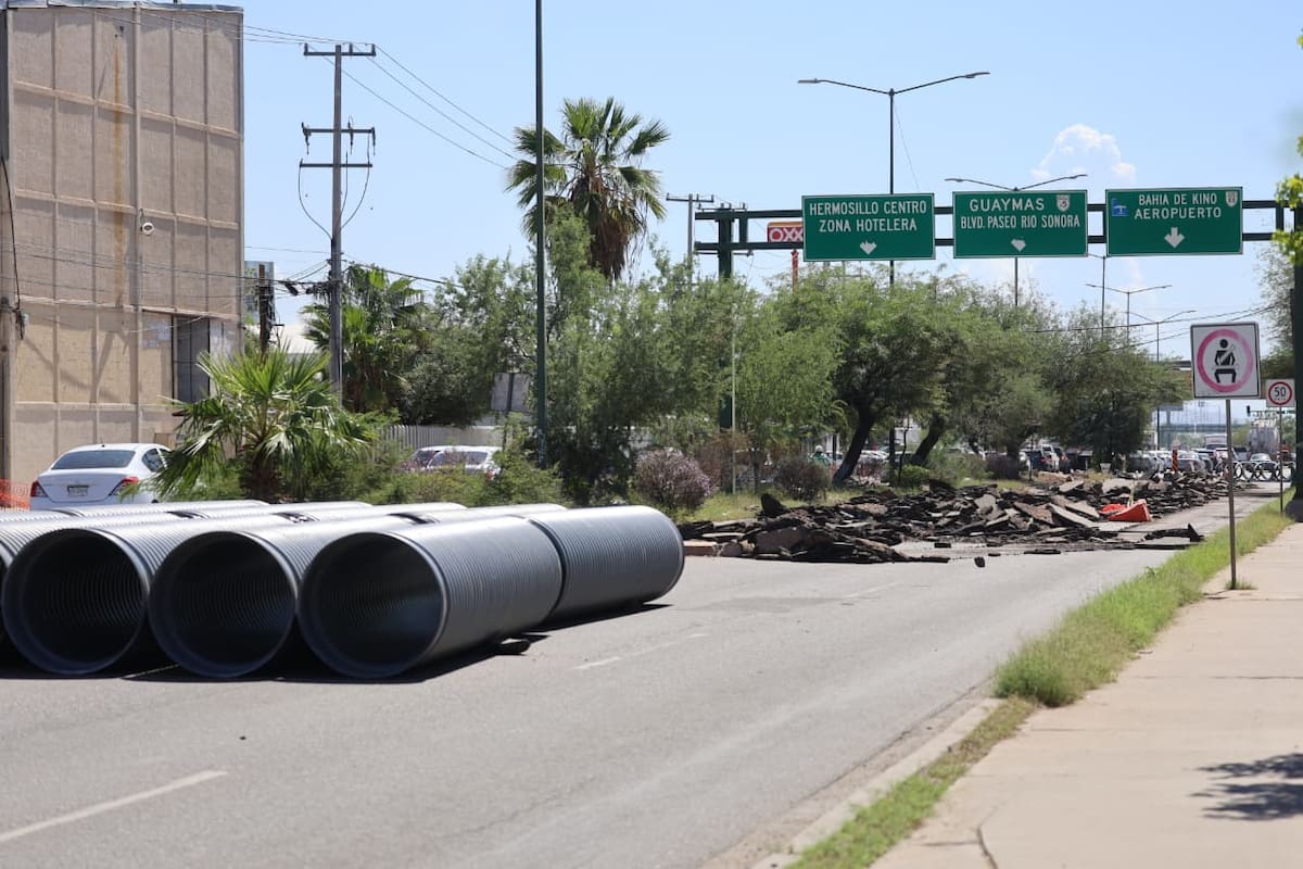 Cierre en el bulevar Quiroga de Hermosillo por obras de drenaje durará 45 días; estas son las rutas alternas y los cambios viales