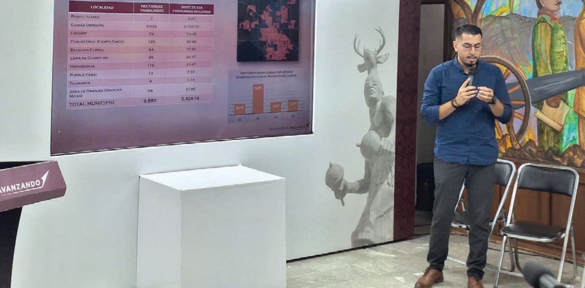 Jesús María Espinoza, director de Salud Municipal de Cajeme, dio detalles sobre los casos de dengue. FOTO: CORTESÍA