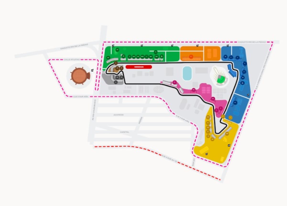 Mapa Autódromo Hermanos Rodríguez.